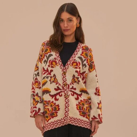 FARM Rio Toucans Scarf Knit Cardigan - Picture 2 of 13